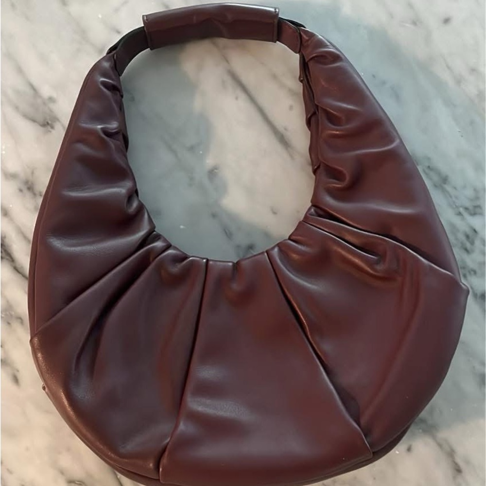 Staud soft moon bag 
Burgundy leather